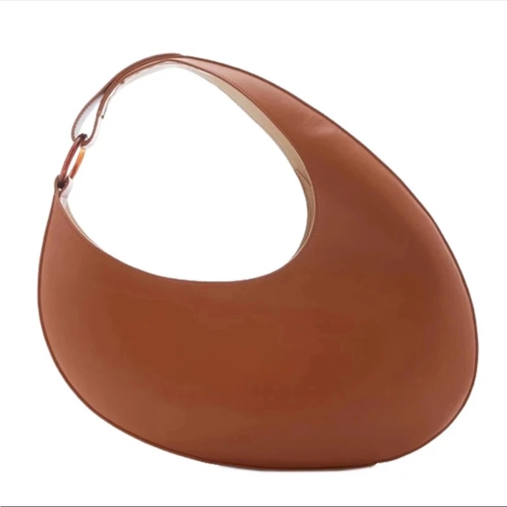 New Retro designer half moon tote bag | brown tan - Picture 2 of 16